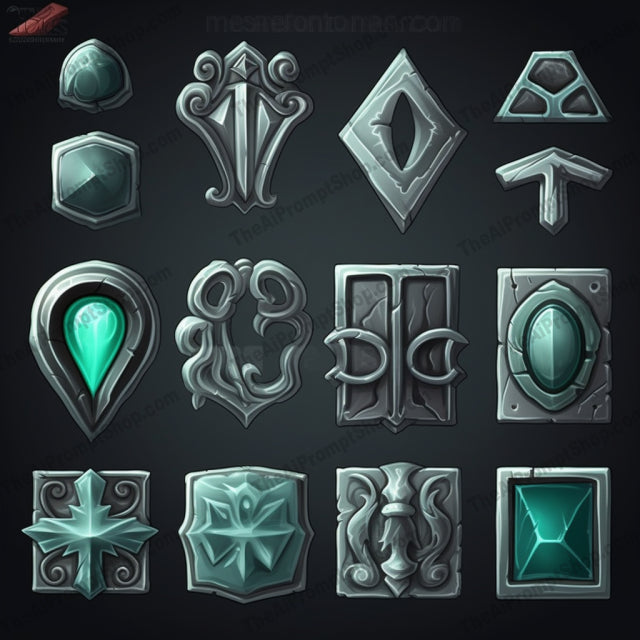 AI Midjourney Prompt for Wrought Iron Icon Set