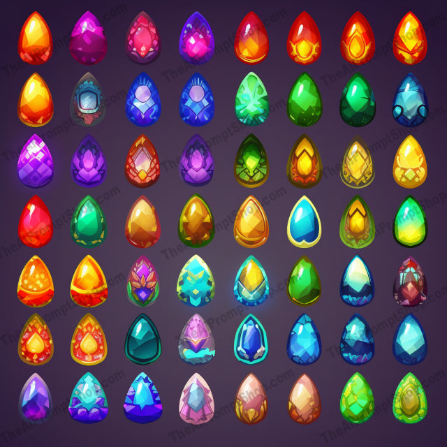 AI Midjourney Prompt for Colored Crystal Easter Eggs