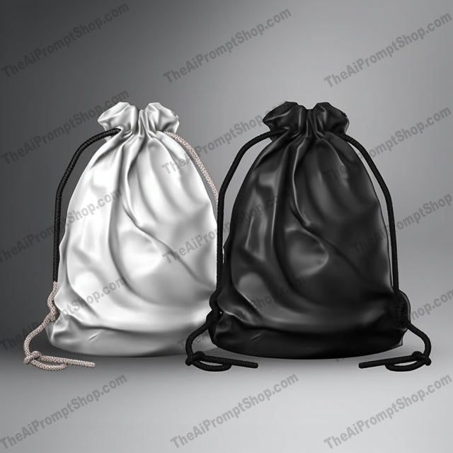 AI Midjourney Prompt for Leather Drawstring Bags