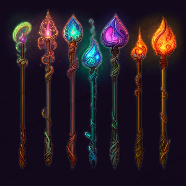 AI Midjourney Prompt for Enchanted Glowing Wands