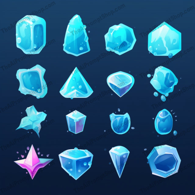 AI Midjourney Prompt for Vector Ice Icons