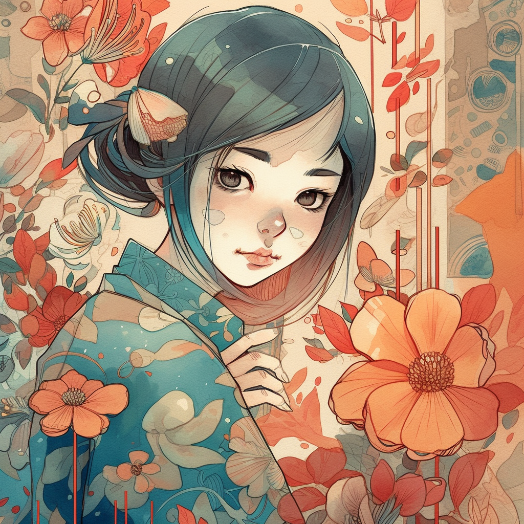 AI Midjourney Prompt for Illustrations - Japanese Illustration