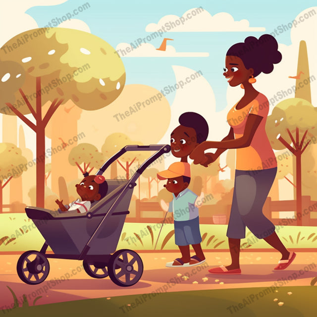 AI Midjourney Prompt for C213 - Storybook Illustrations - Mother-Son Playtime