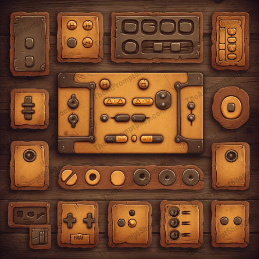 AI Midjourney Prompt for Rustic Cartoon Game Elements