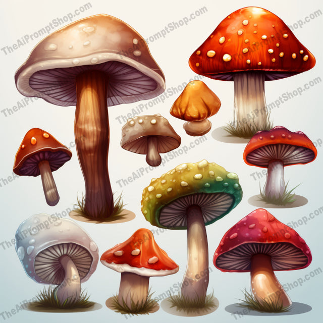 AI Midjourney Prompt for Playful Mushroom Gardens