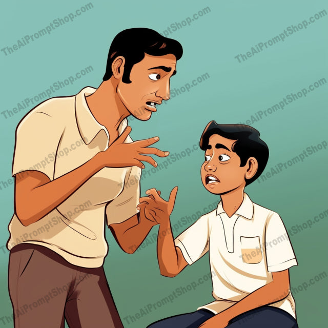 AI Midjourney Prompt for C199 - Storybook Illustrations - Indian Pop Culture Dad