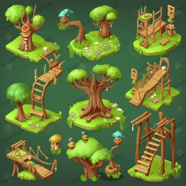 AI Midjourney Prompt for Cartoon Woods and Signs