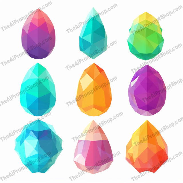 AI Midjourney Prompt for Sparkling Gemstone Easter Eggs