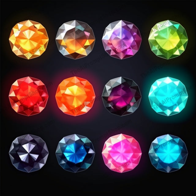 AI Midjourney Prompt for Glowing Gems