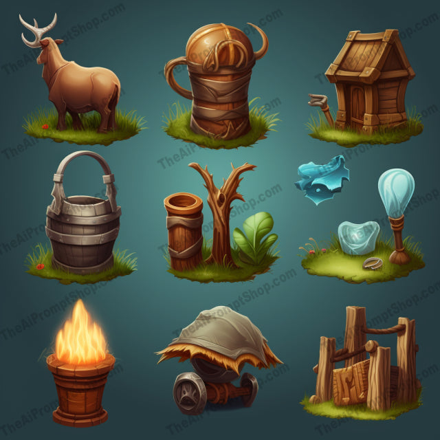 AI Midjourney Prompt for Knights' Items with Animal Motifs