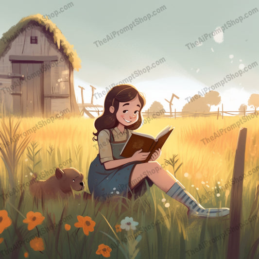 AI Midjourney Prompt for C206 - Storybook Illustrations - Field Reading Adventure