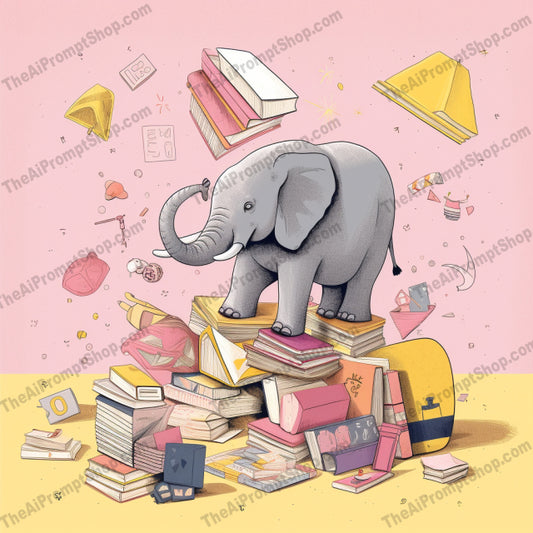 AI Midjourney Prompt for C38 - Storybook Illustrations - Elephant in the Classroom