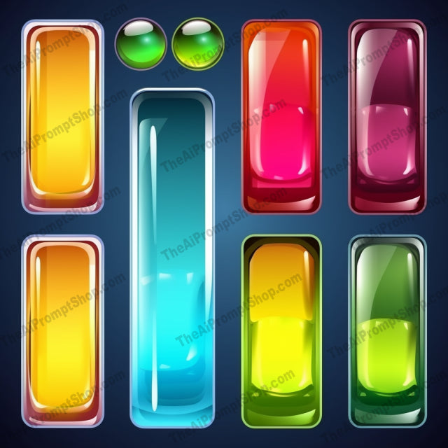 AI Midjourney Prompt for Colorful Glass Elements