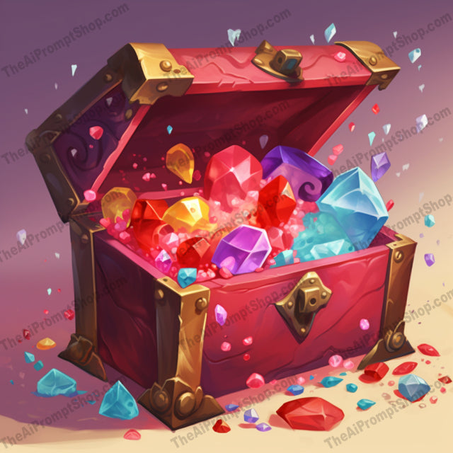 AI Midjourney Prompt for Colorful Overflowing Treasure Chest