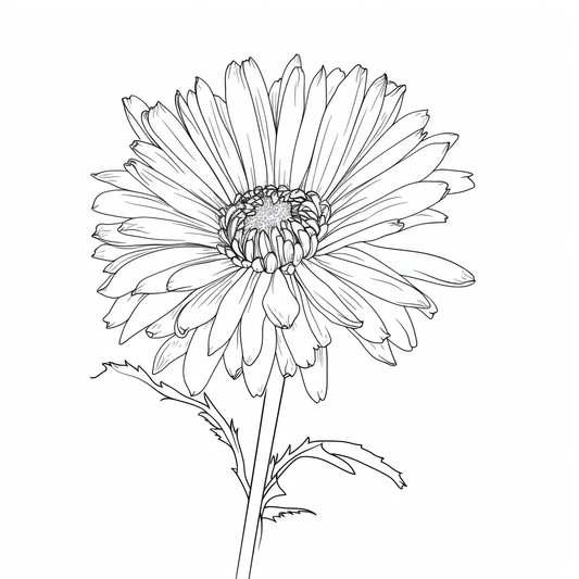 AI Midjourney Prompt for Coloring Page - Minimalist Flower Art