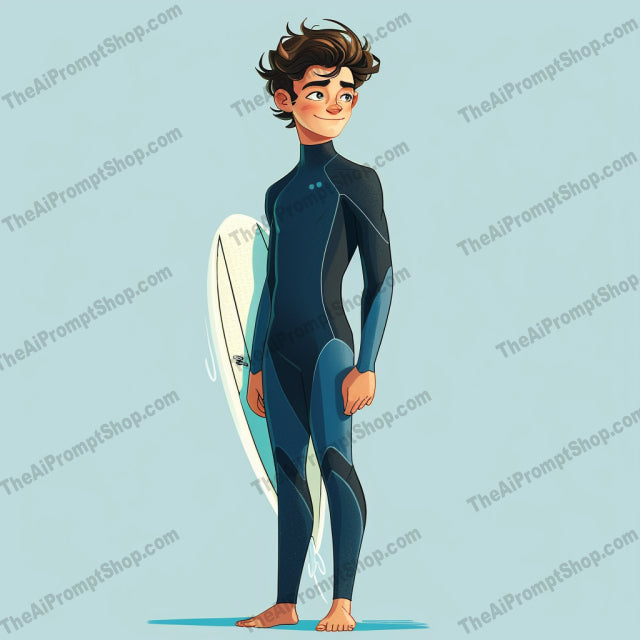 Surf's Up: A Spectrum of Surfers AI MidJourney Image Prompt, Character Art, 4240