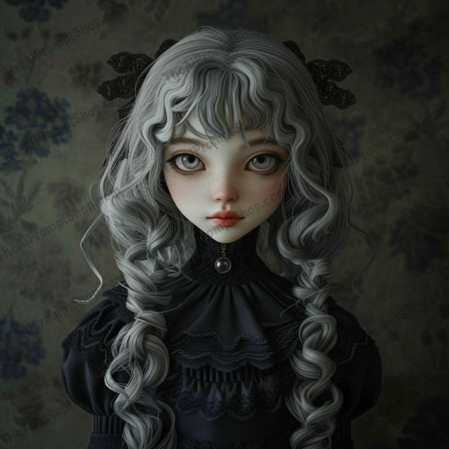 Gothic and Whimsical Dolls AI MidJourney Image Prompt, Character Art, 4222