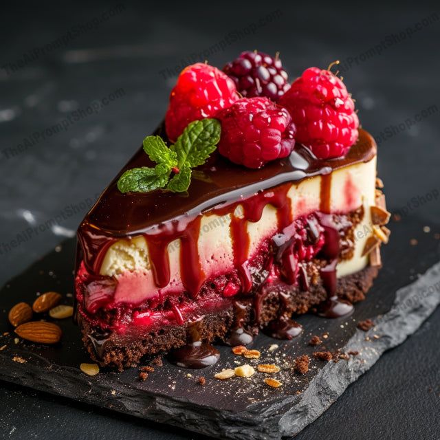 Decadent Dessert Symphony AI MidJourney Image Prompt, Food, 4273