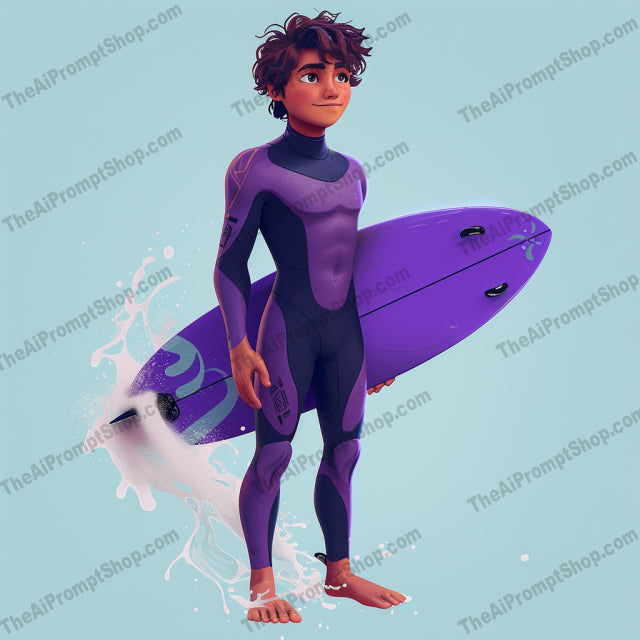 Surf's Up: A Spectrum of Surfers AI MidJourney Image Prompt, Character Art, 4240