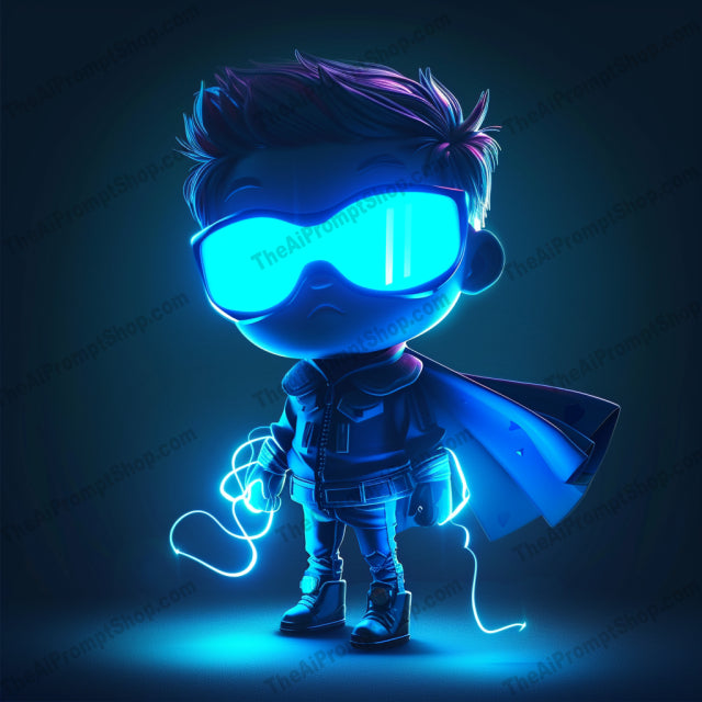 Neon Heroics Illustration AI MidJourney Image Prompt, Character Art, 4178