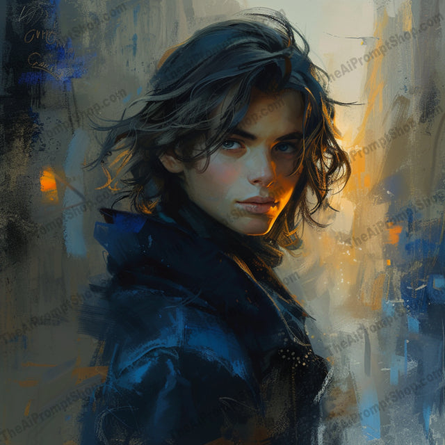 Mystical Blue Cloaks AI MidJourney Image Prompt, Character Art, 4224