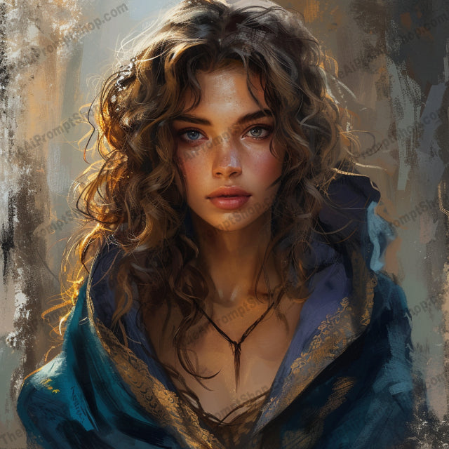 Mystical Blue Cloaks AI MidJourney Image Prompt, Character Art, 4224