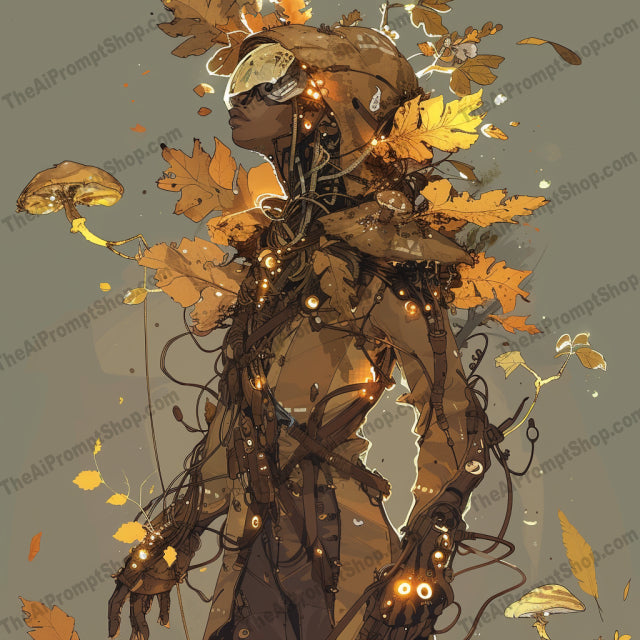 Autumn's Enchantment AI MidJourney Image Prompt, Character Art, 4251