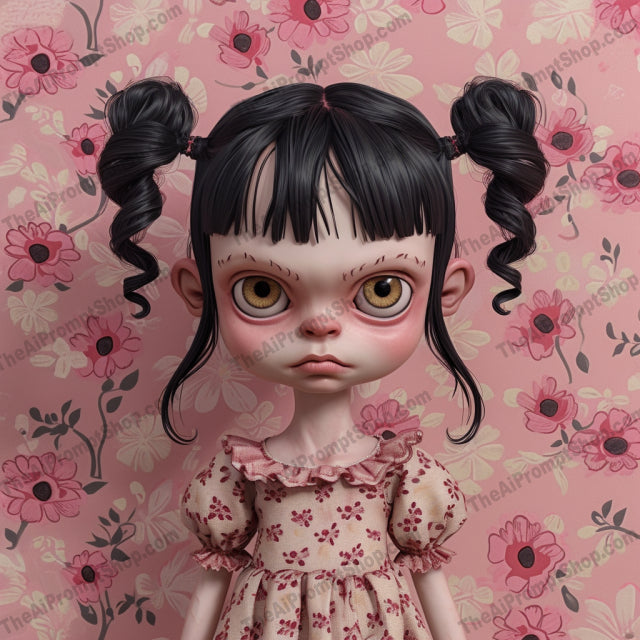 Gothic and Whimsical Dolls AI MidJourney Image Prompt, Character Art, 4222