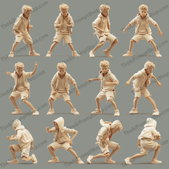 Dynamic Poses and Expressions AI MidJourney Image Prompt, Character Art, 4218