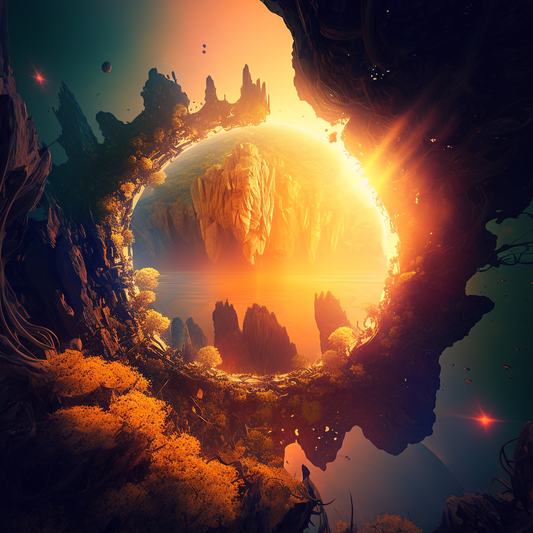 AI Midjourney Prompt for Luminous Cliffside Sanctuary