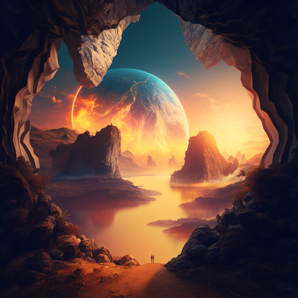AI Midjourney Prompt for Luminous Cliffside Sanctuary