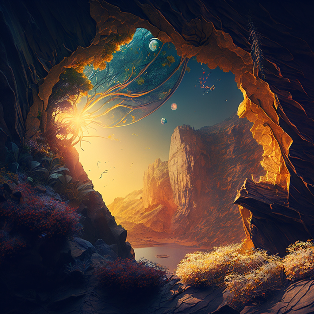 AI Midjourney Prompt for Luminous Cliffside Sanctuary