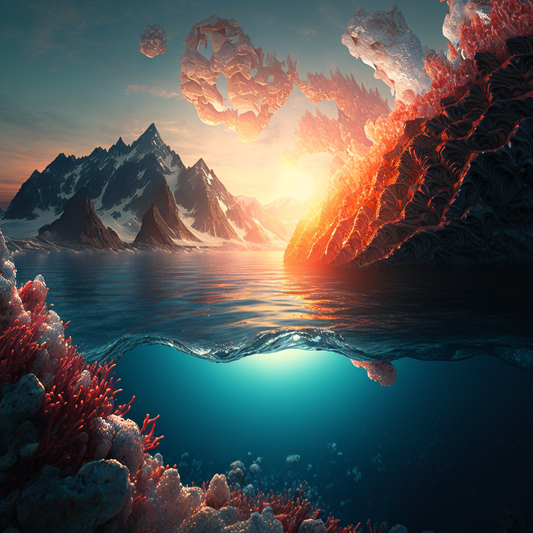 AI Midjourney Prompt for Coral Seascape
