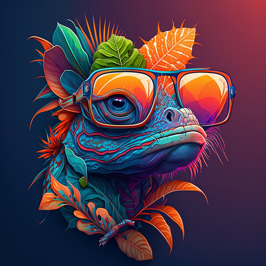 AI Midjourney Prompts for Vibrant Colorful Animals in Glasses