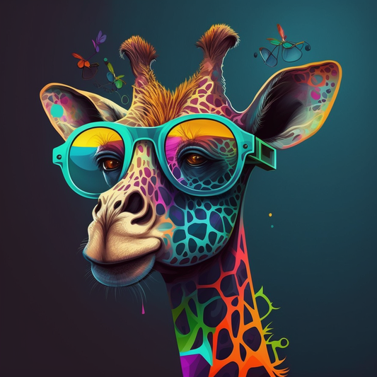 AI Midjourney Prompts for Vibrant Colorful Animals in Glasses