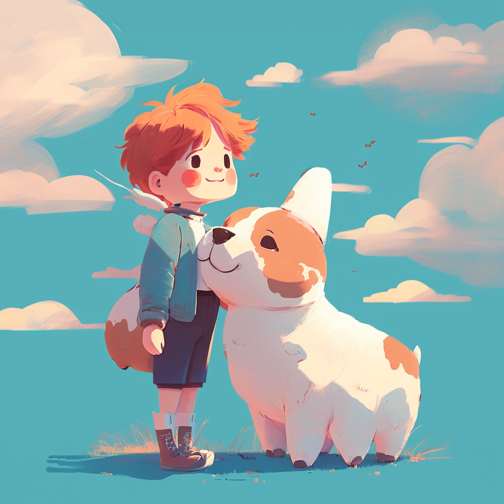 AI Midjourney Prompt for Cute Animal and People Storybook Illustrations