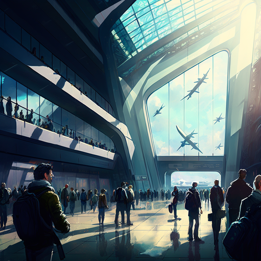 AI Midjourney Prompt for Futuristic Airports