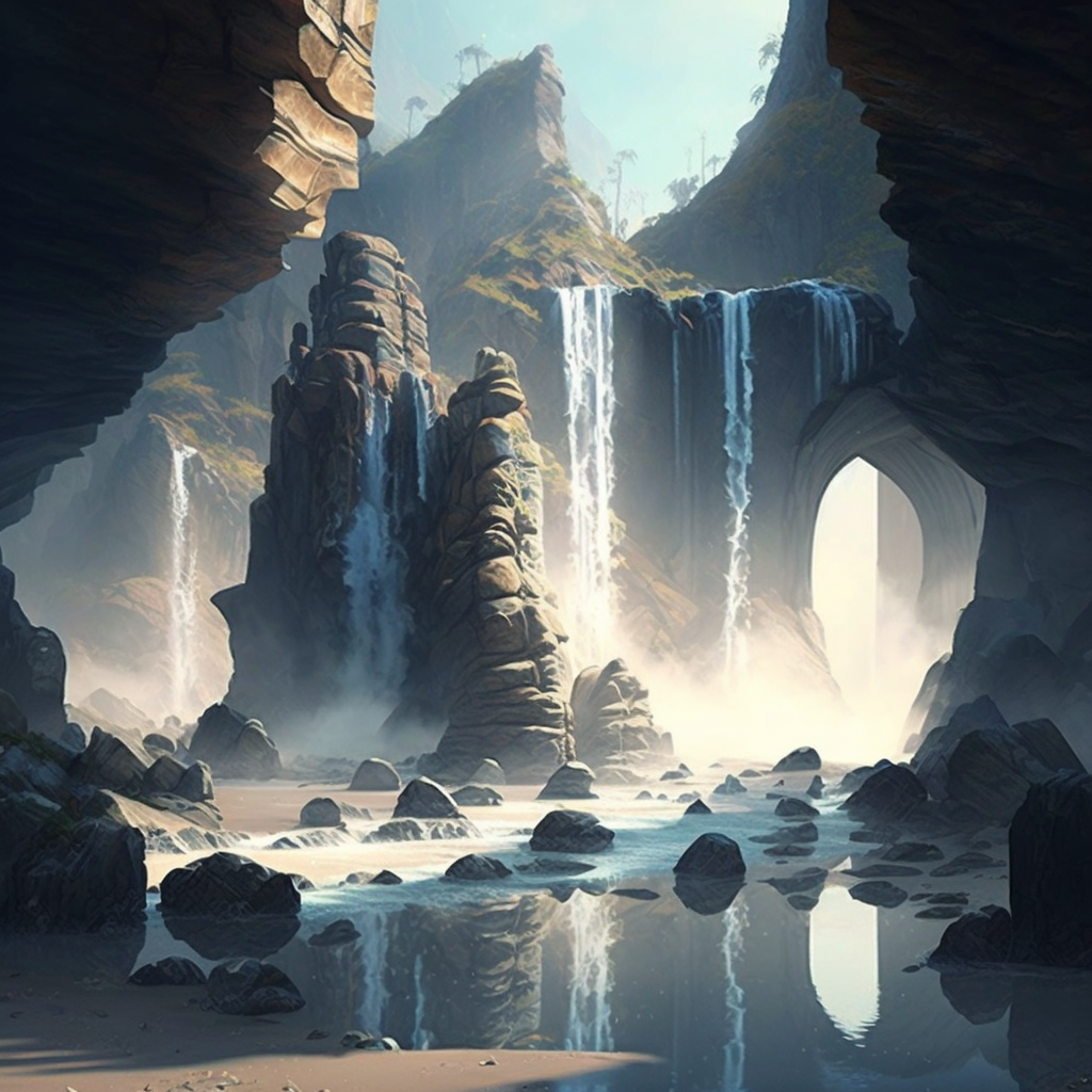 AI Midjourney Prompt for Serene Fractal Oasis