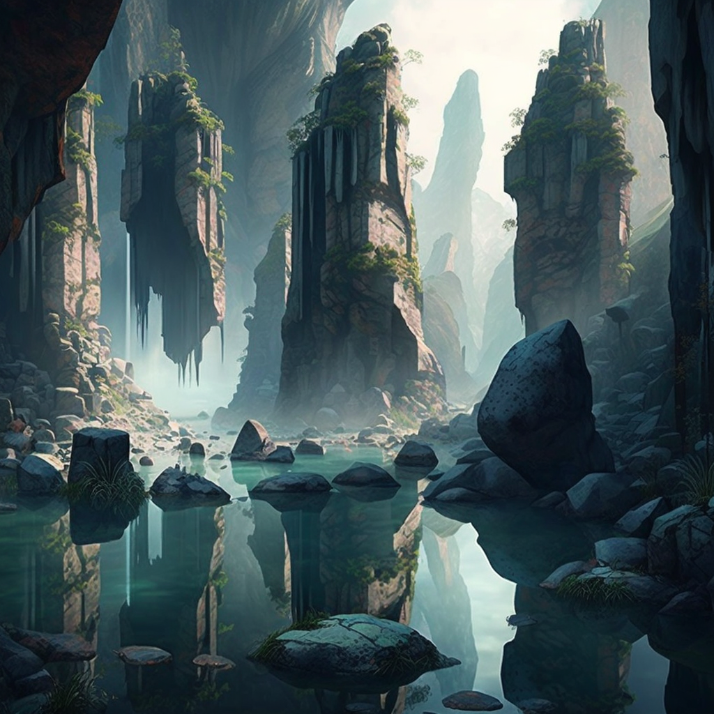 AI Midjourney Prompt for Serene Fractal Oasis