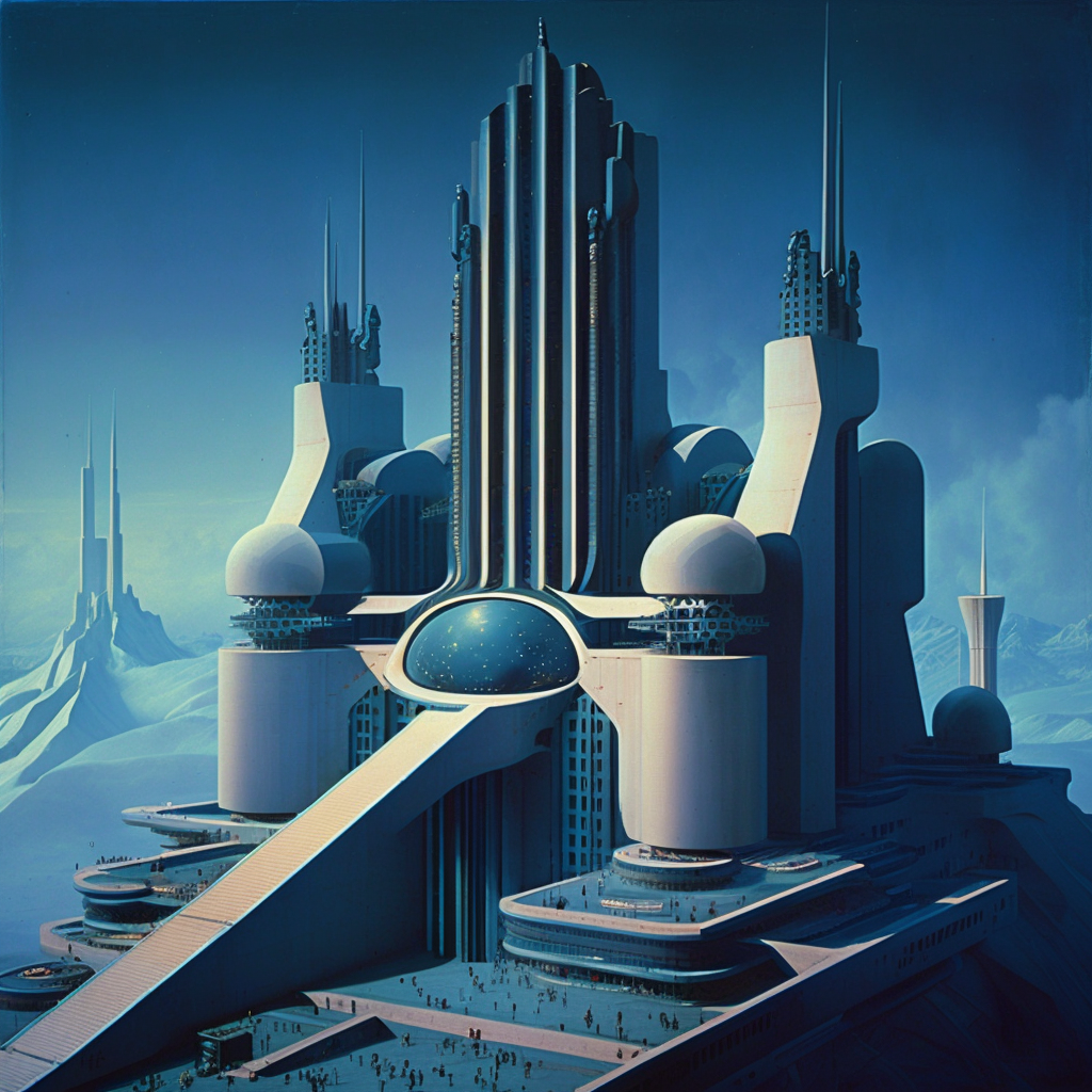 AI Midjourney Prompt for Futuristic Cliffside Facility