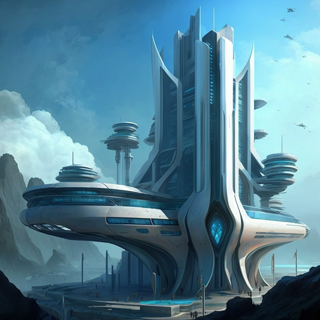 AI Midjourney Prompt for Futuristic Cliffside Facility