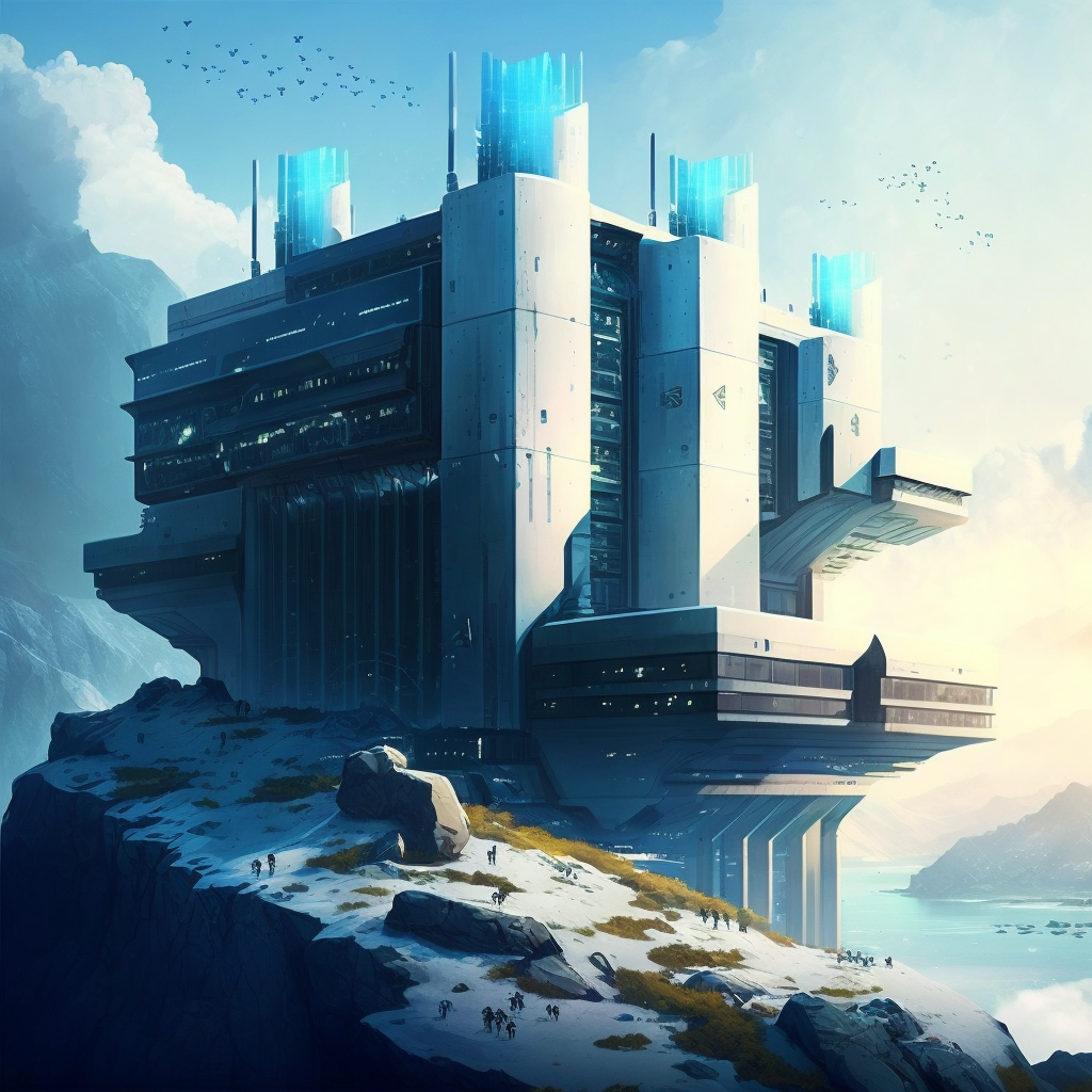 AI Midjourney Prompt for Futuristic Cliffside Facility