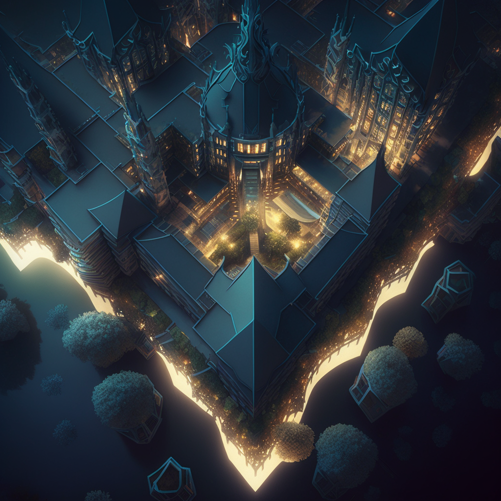 AI Midjourney Prompt for Moonlit Fractal City