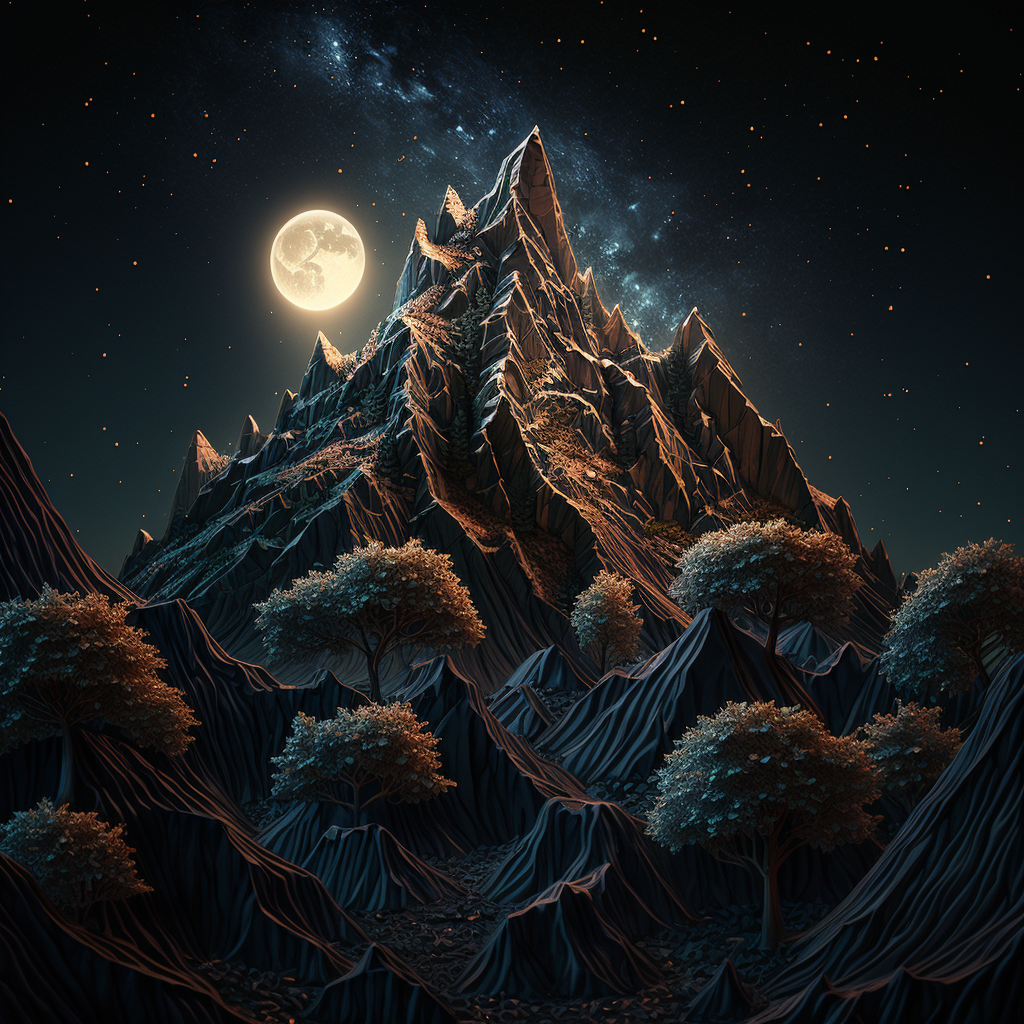 AI Midjourney Prompt for Ancient Fractal Forest