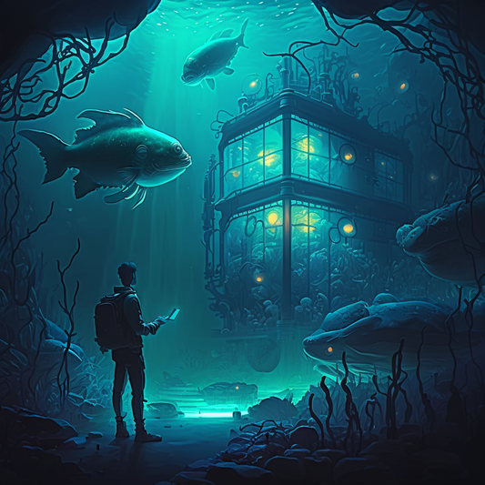 AI Midjourney Prompt for Glowing Underwater Research