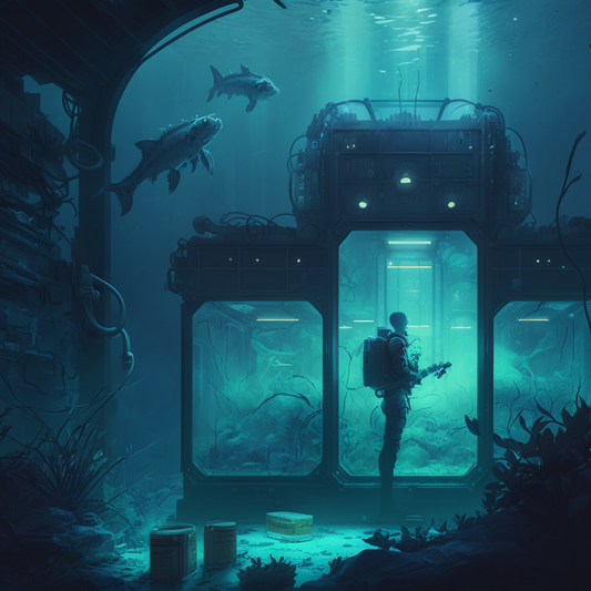 AI Midjourney Prompt for Glowing Underwater Research