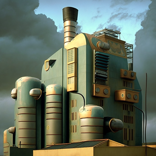 AI Midjourney Prompt for Futuristic Building