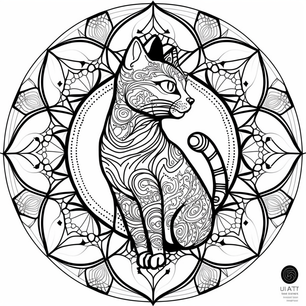 AI Midjourney Prompts for Adult Mandala Coloring pages
