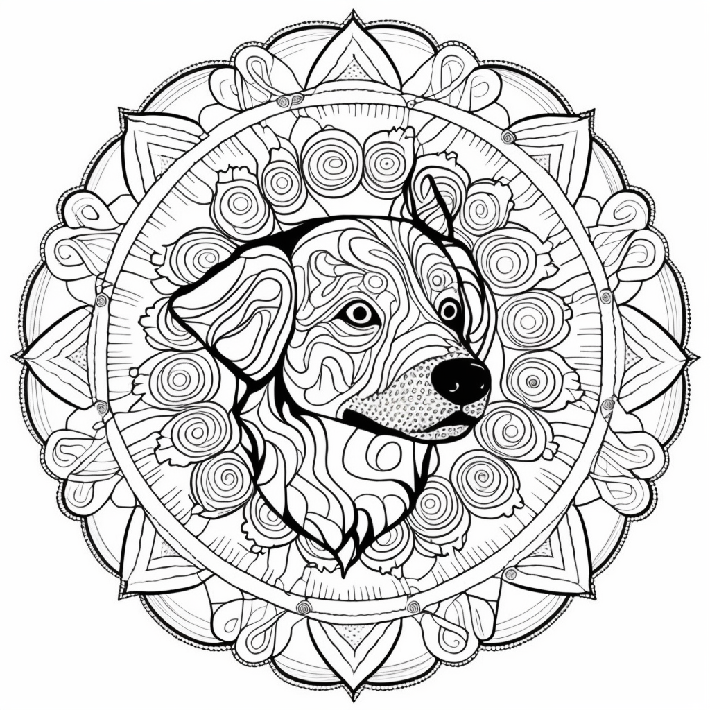 AI Midjourney Prompts for Adult Mandala Coloring pages
