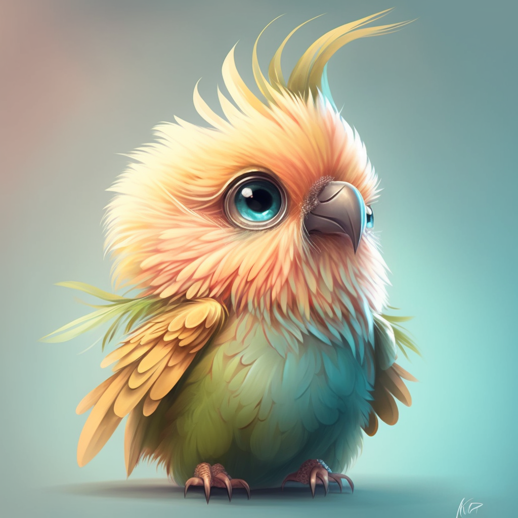 AI Midjourney Prompt for Playful Pastel Bird